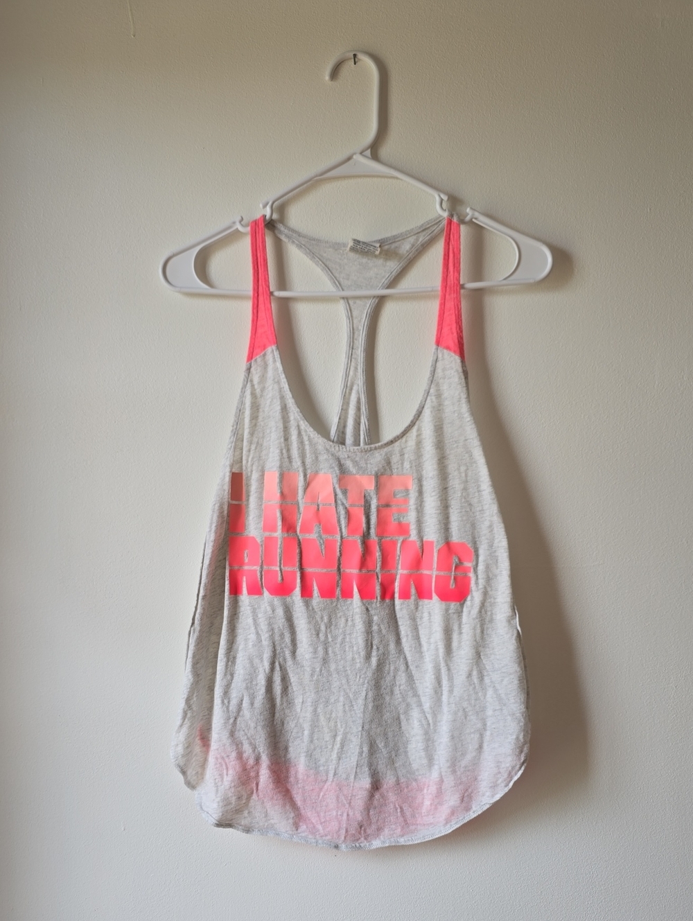 PINK Victoria's Secret Women’s Tank Top - I Hate Running Graphic
